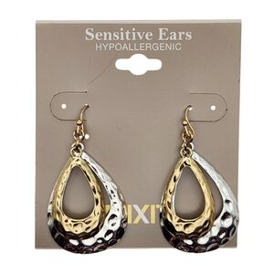 Mixit Gold and Silver Teardrop Earrings